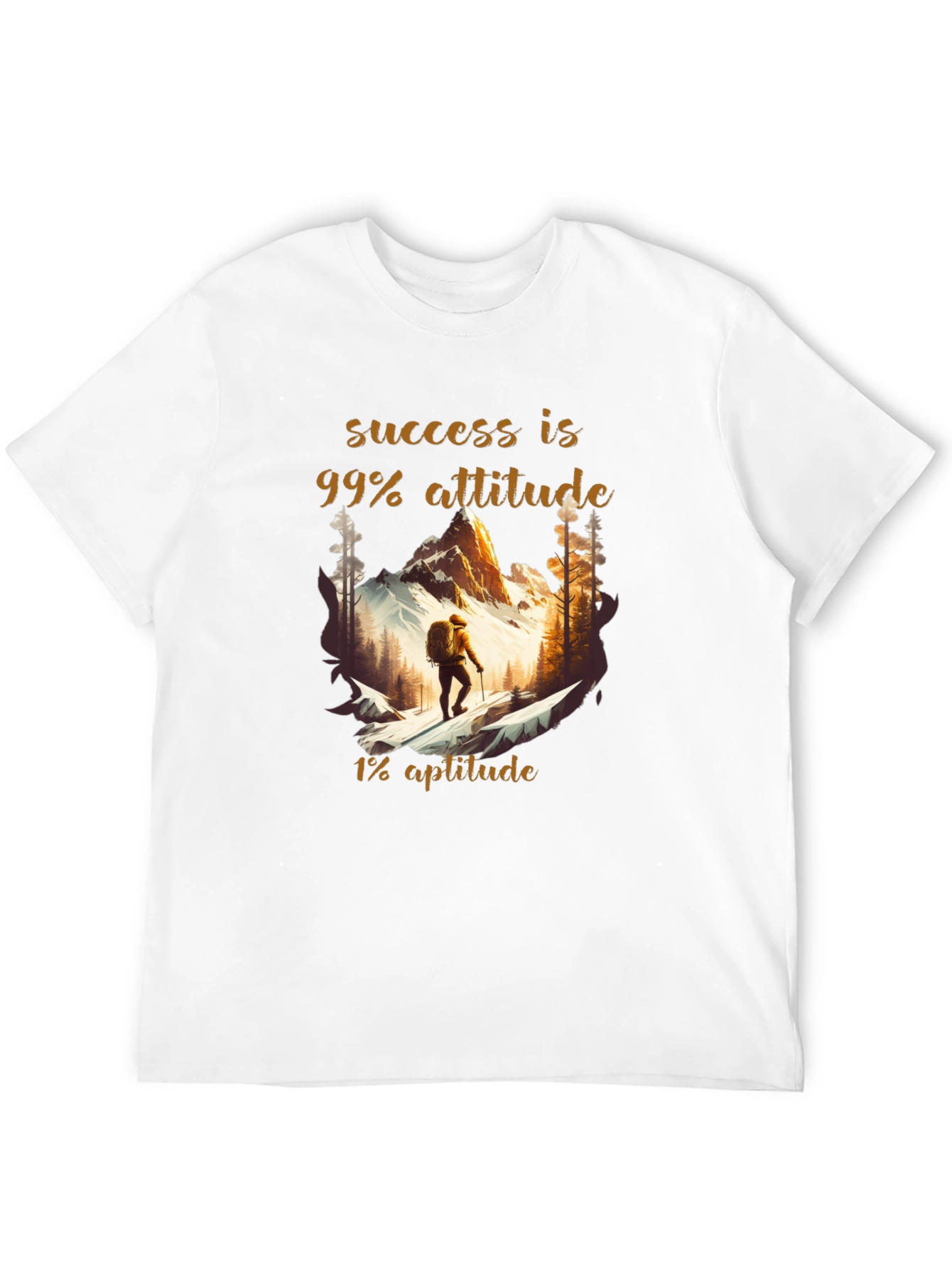 Success Attitude Mountain Hiking Graphic T-Shirt