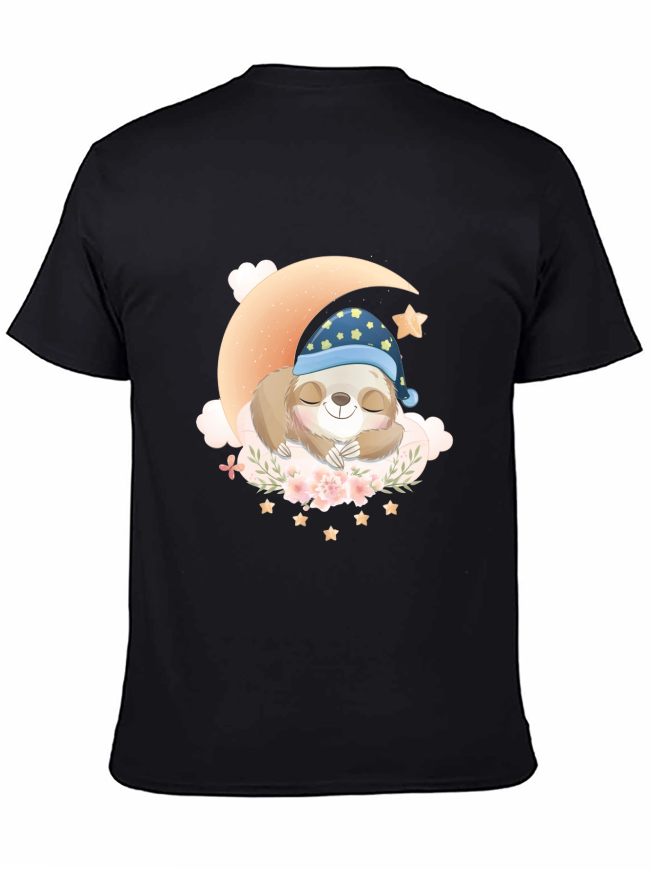 Sloth Sleeping on Moon T-Shirt - Cute Graphic Tee