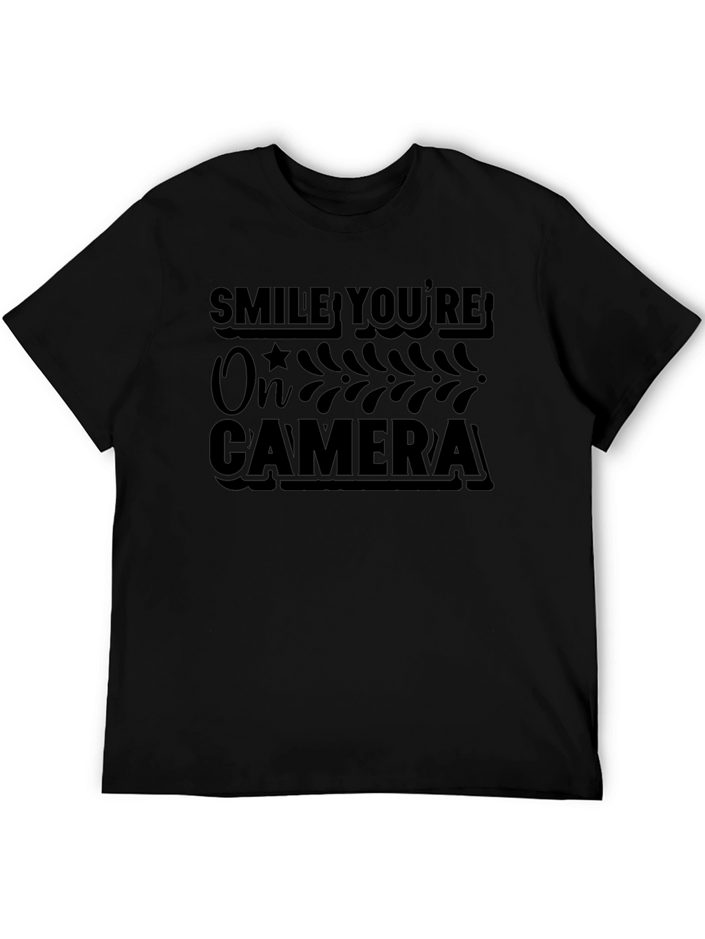 Smile Youre On Camera Black Graphic Tee