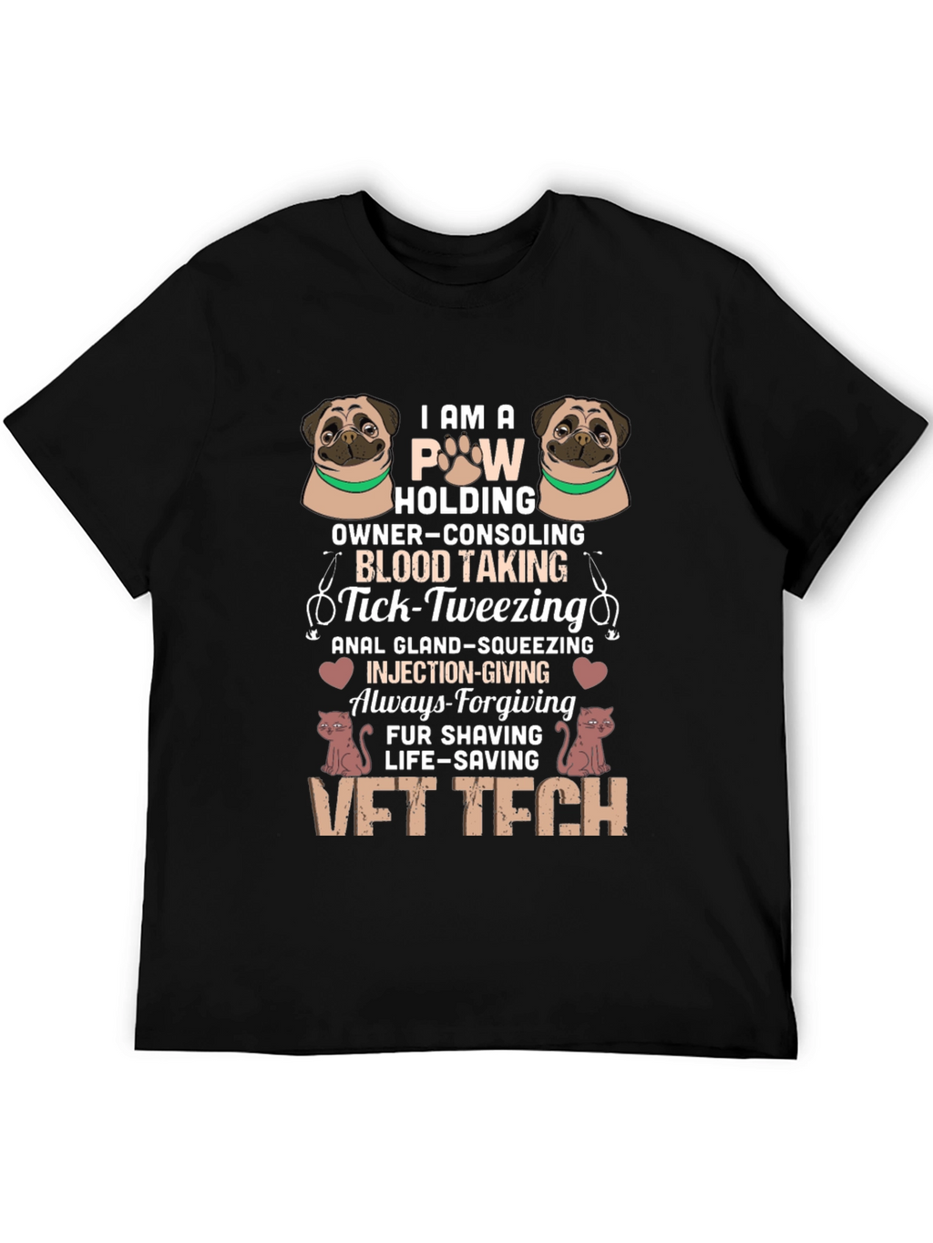 VET TECH T-Shirt - Paw Holding Life-Saving