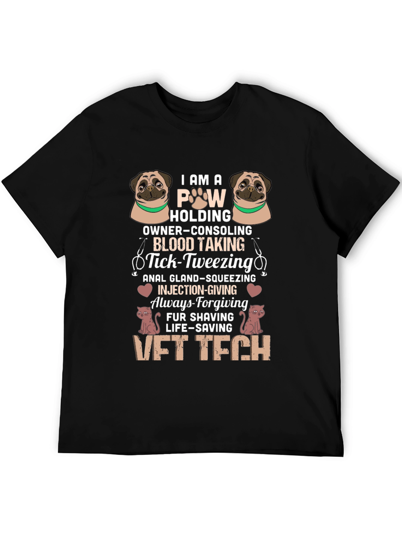 VET TECH T-Shirt - Paw Holding Life-Saving
