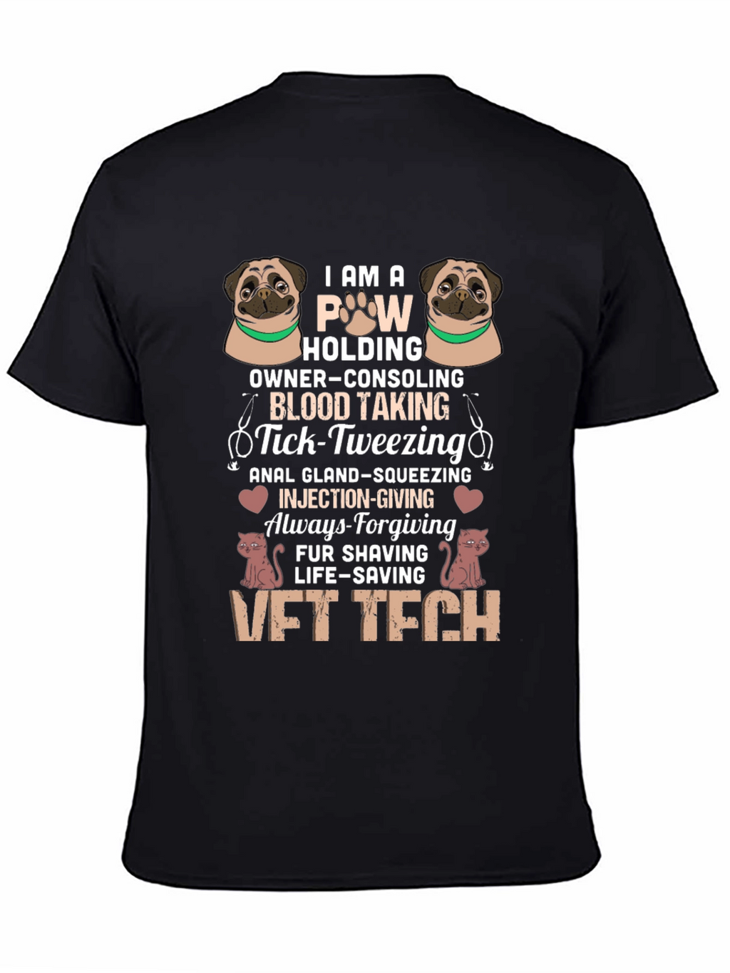 VET TECH T-Shirt - Paw Holding Life-Saving