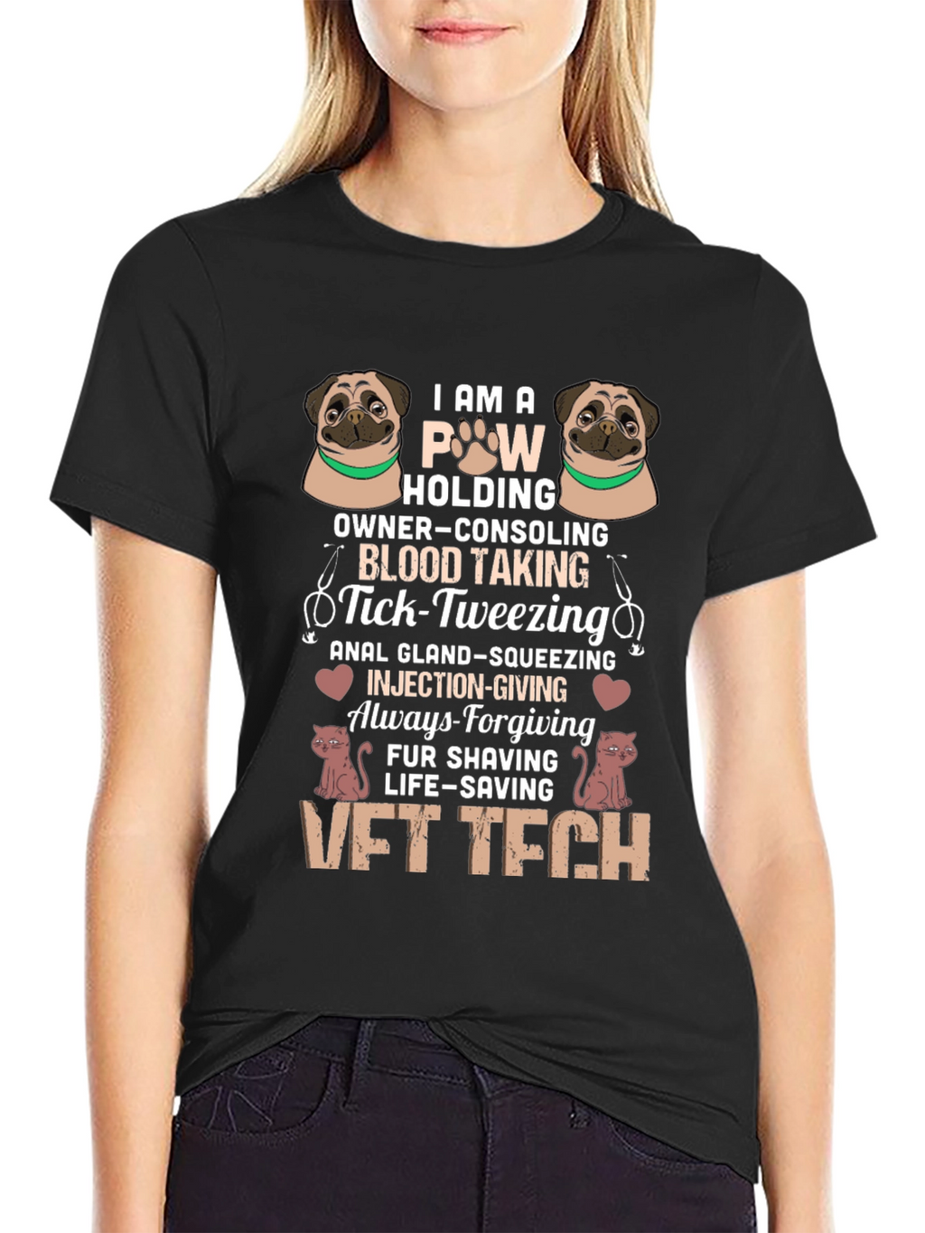 VET TECH T-Shirt - Paw Holding Life-Saving