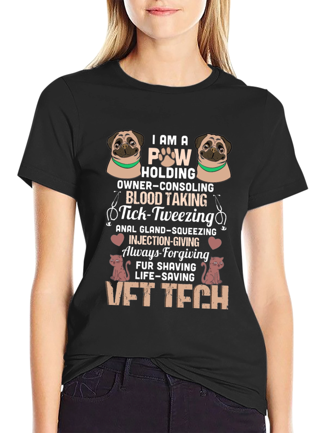VET TECH T-Shirt - Paw Holding Life-Saving