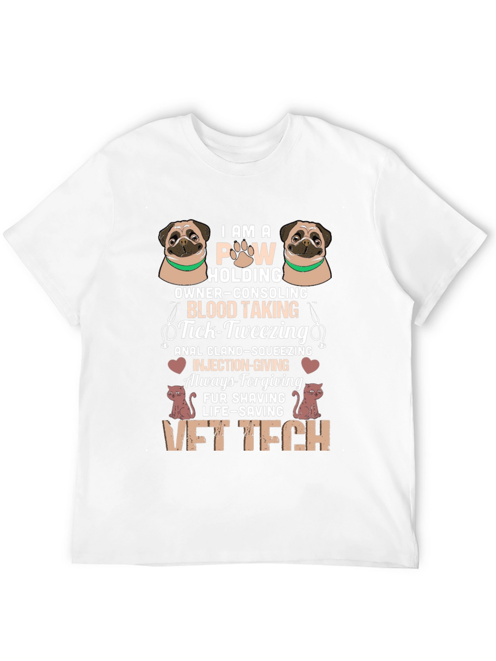 VET TECH T-Shirt - Paw Holding Life-Saving