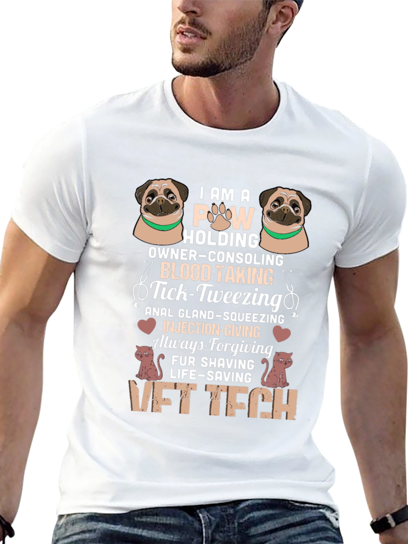 VET TECH T-Shirt - Paw Holding Life-Saving