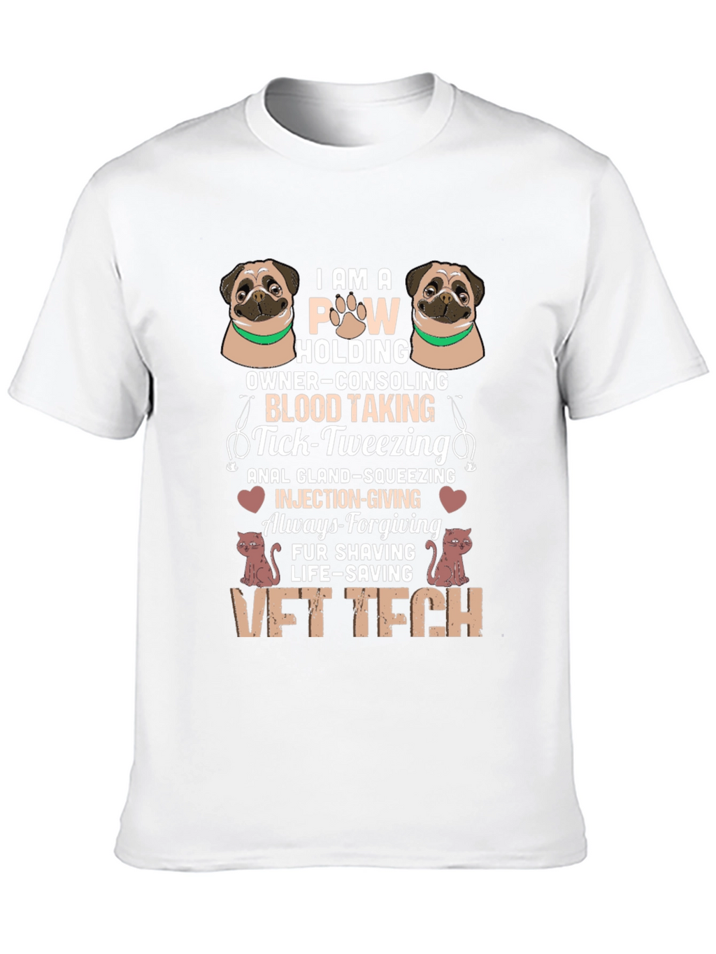 VET TECH T-Shirt - Paw Holding Life-Saving