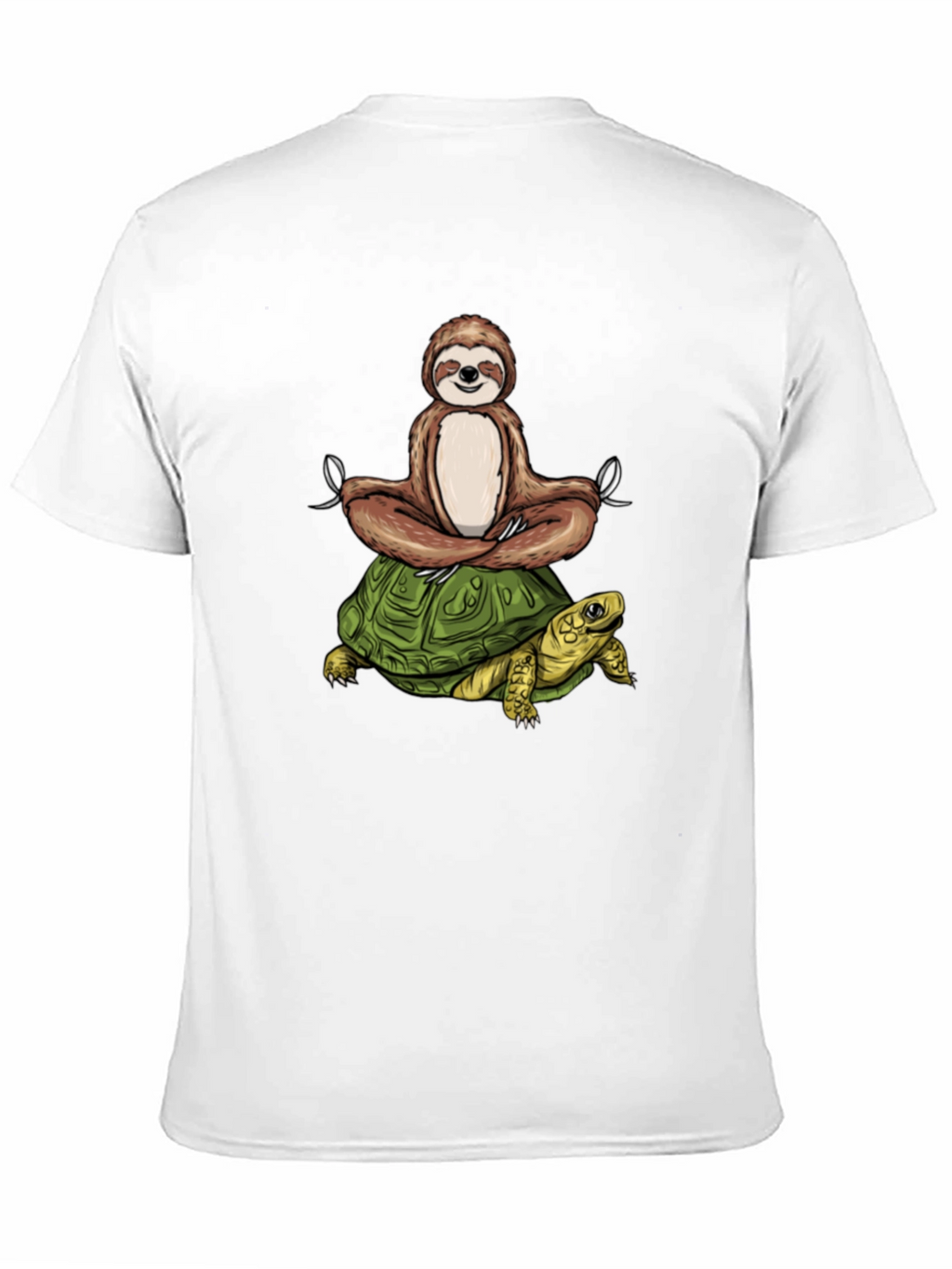 Sloth Meditating on Turtle Graphic Tee
