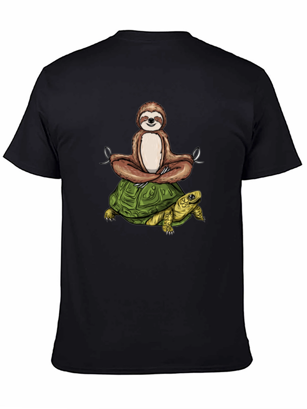 Sloth Meditating on Turtle Graphic Tee