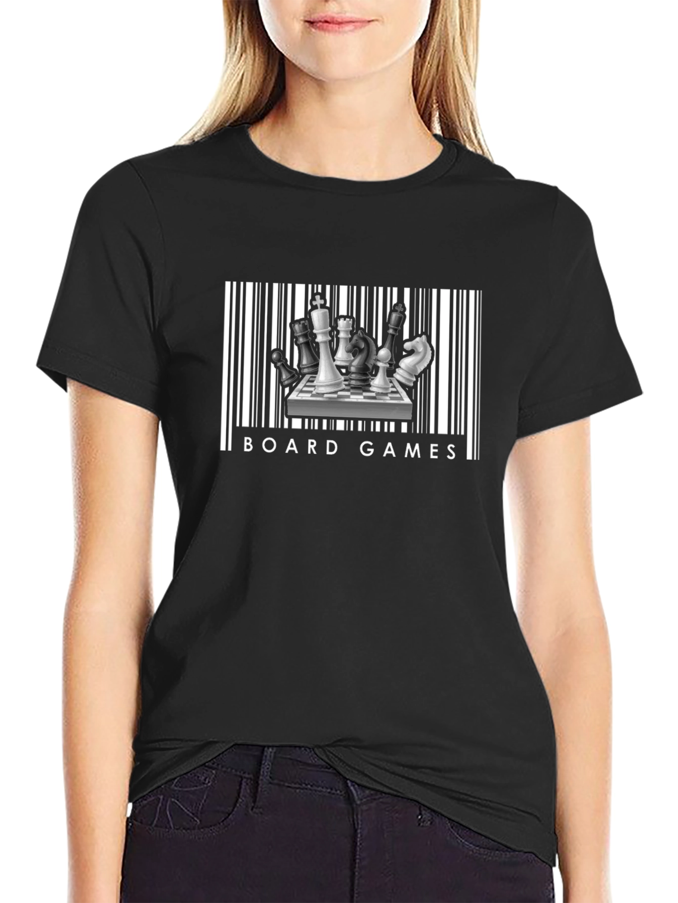 Board Games Barcode T-Shirt - Chess Design