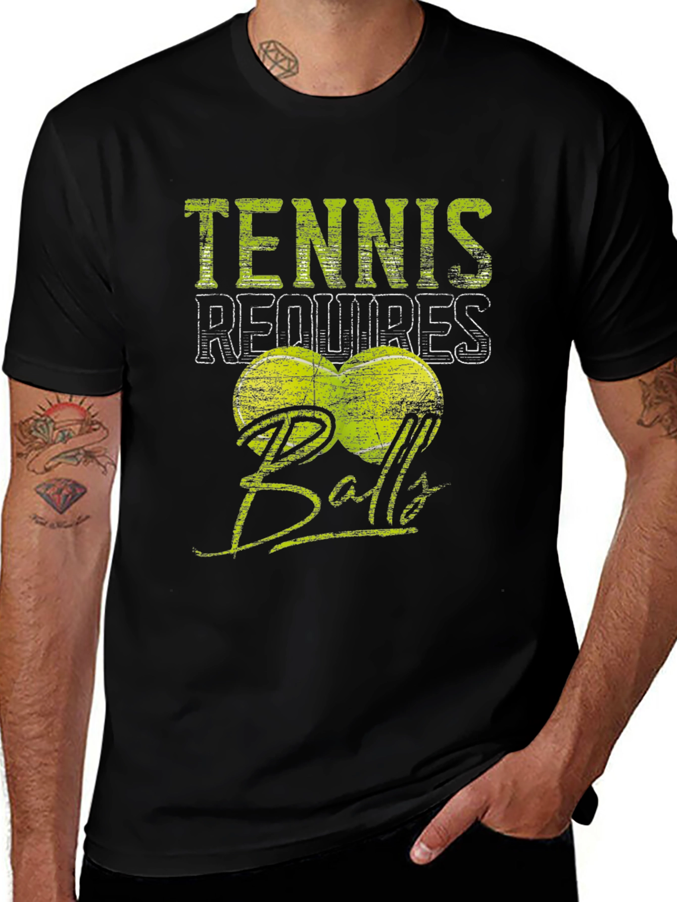Tennis Requires Balls T-Shirt - Funny Sport Tee