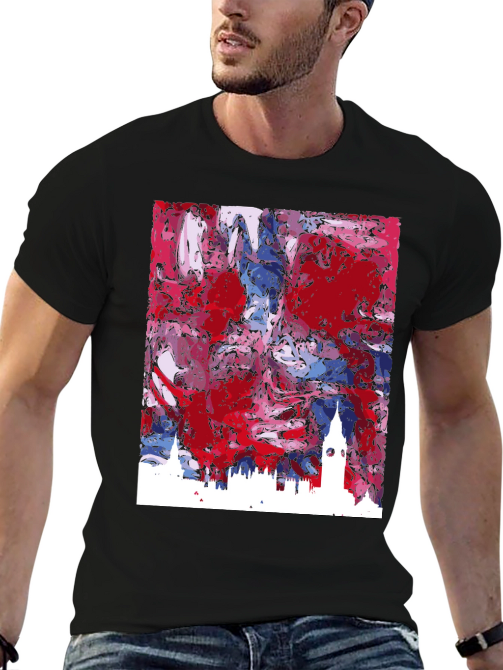 London Skyline Art Tee - Stylish Abstract Cityscape Shirt