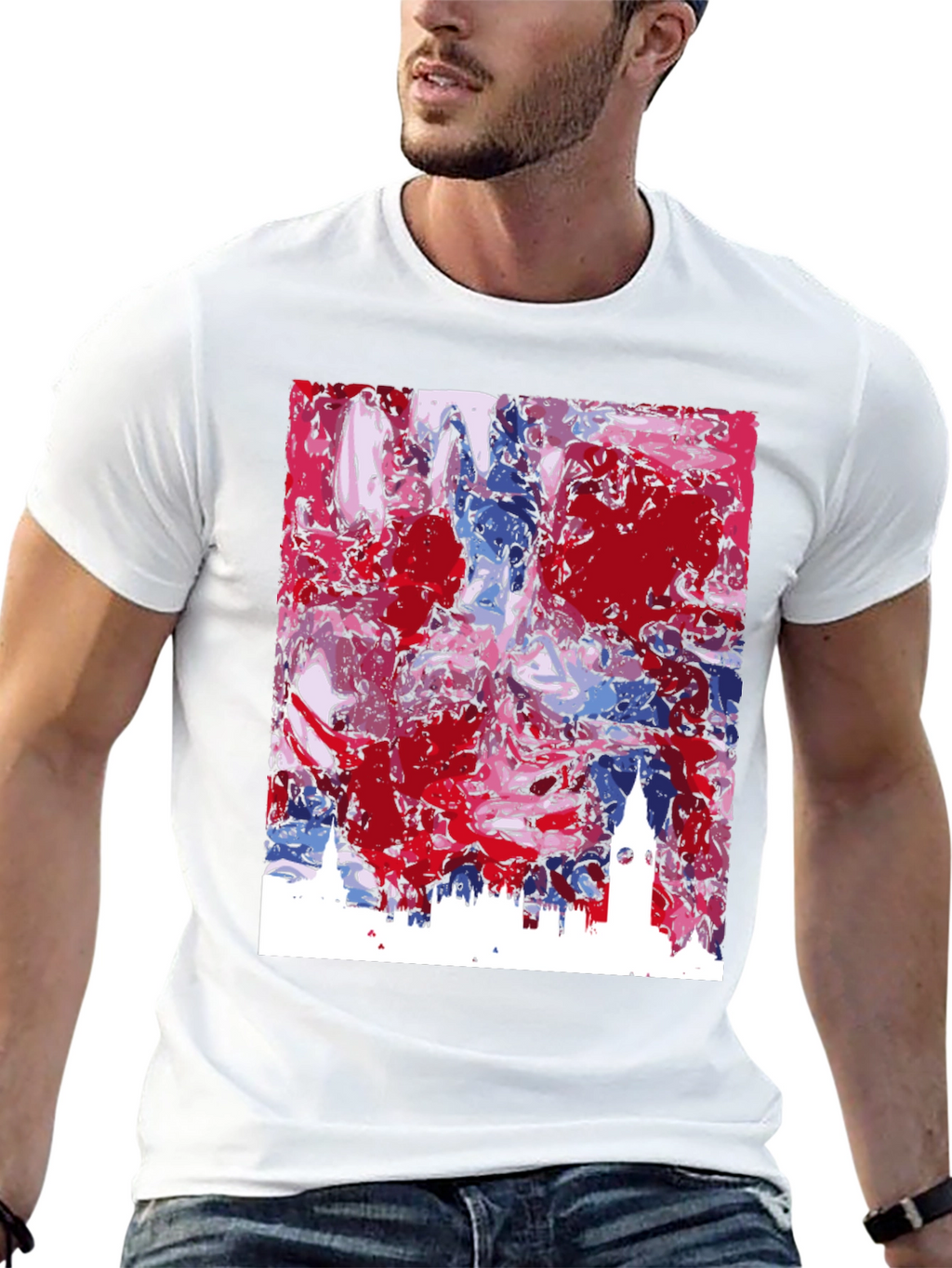 London Skyline Art Tee - Stylish Abstract Cityscape Shirt