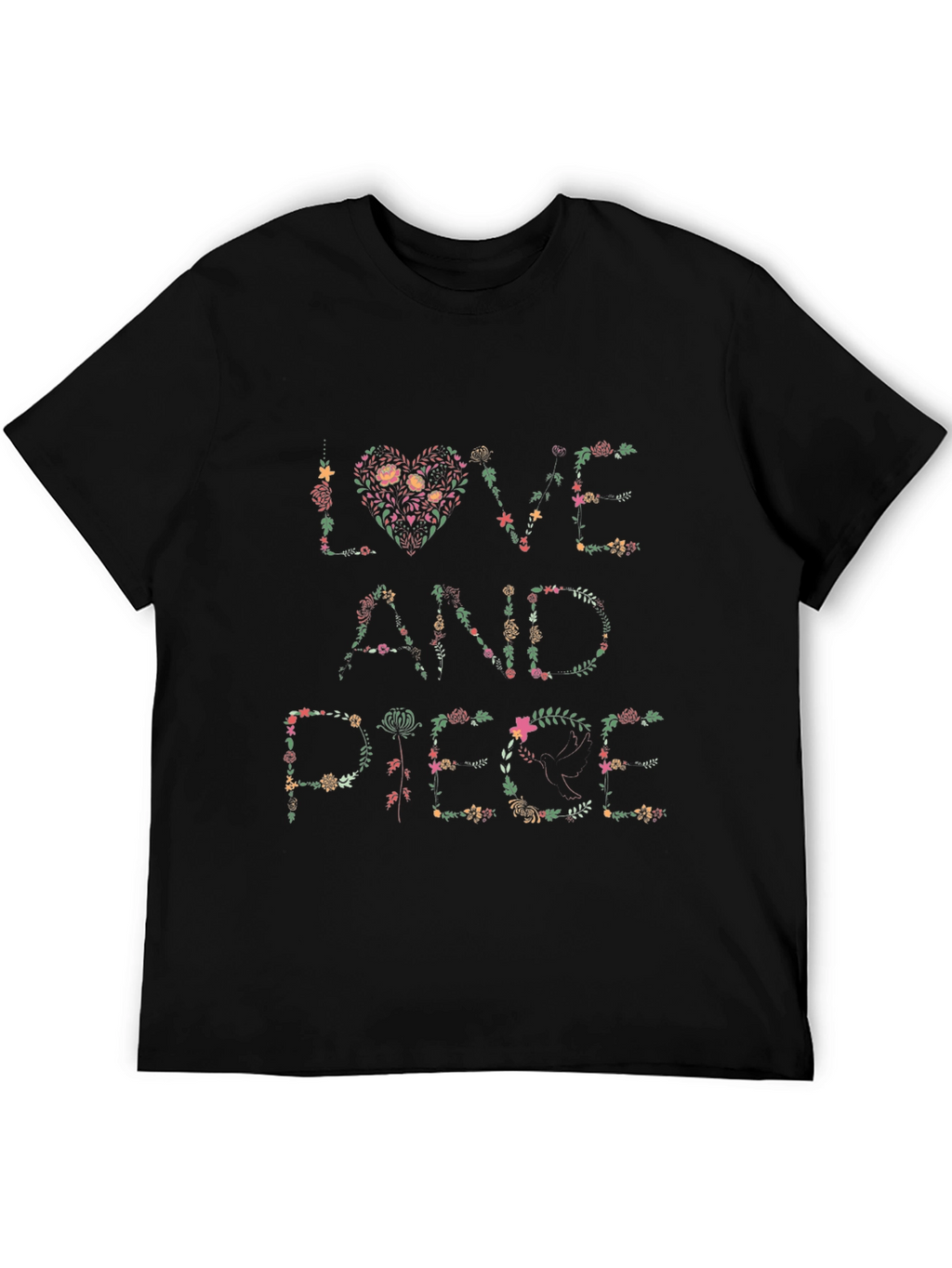 Floral Love and Peace Graphic T-Shirt