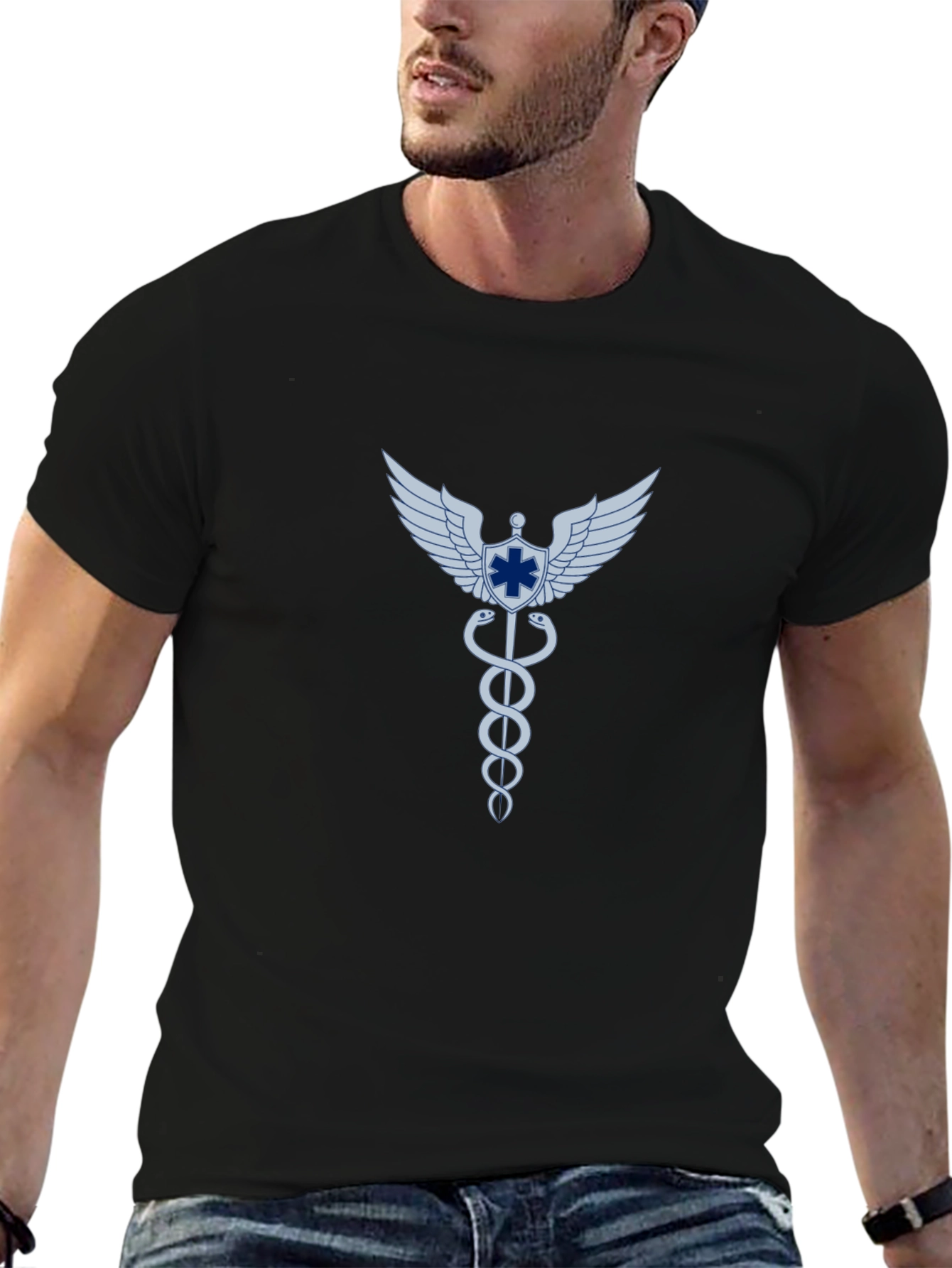 Caduceus Symbol Graphic T-Shirt