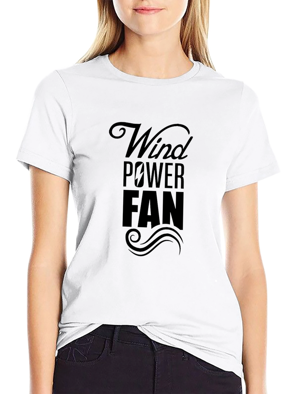 Wind Power Fan Black Cotton Tee