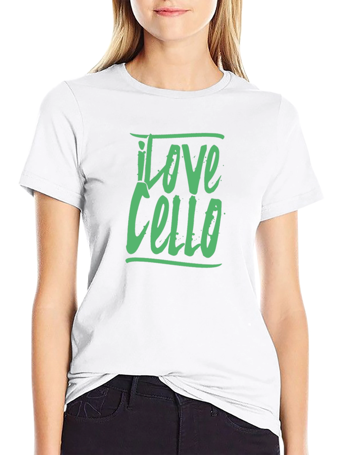 I Love Cello Graphic Tee - Black Cotton T-Shirt