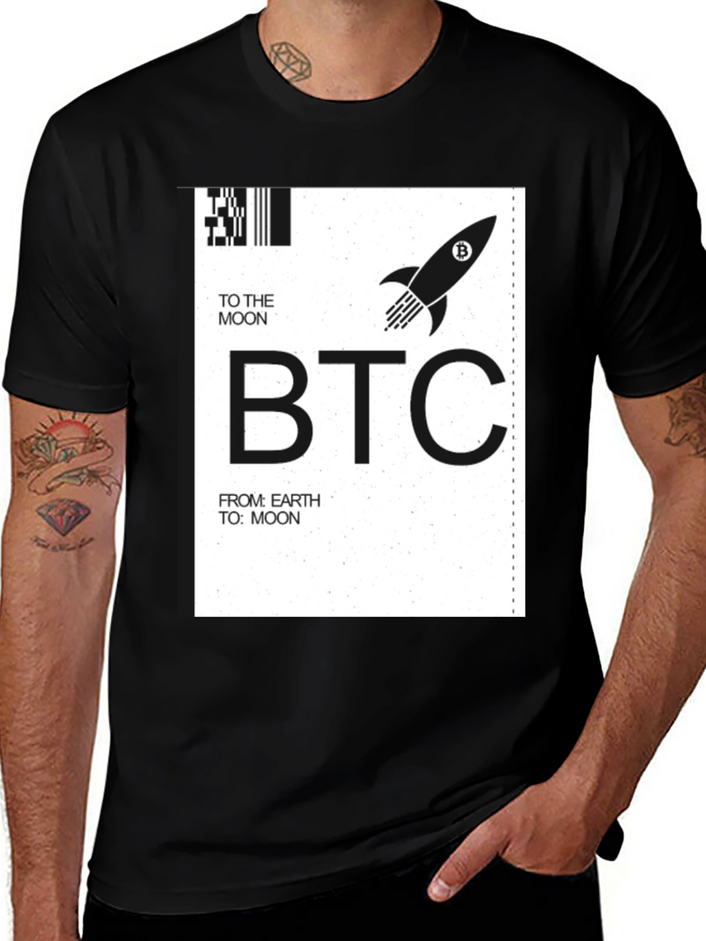 Bitcoin BTC To The Moon Black T-Shirt
