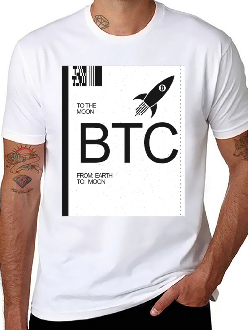 Bitcoin BTC To The Moon Black T-Shirt