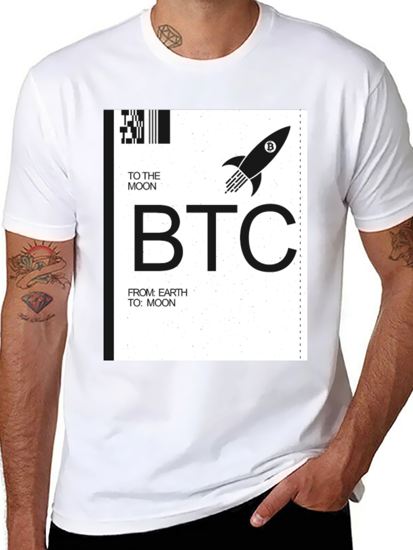 Bitcoin BTC To The Moon Black T-Shirt