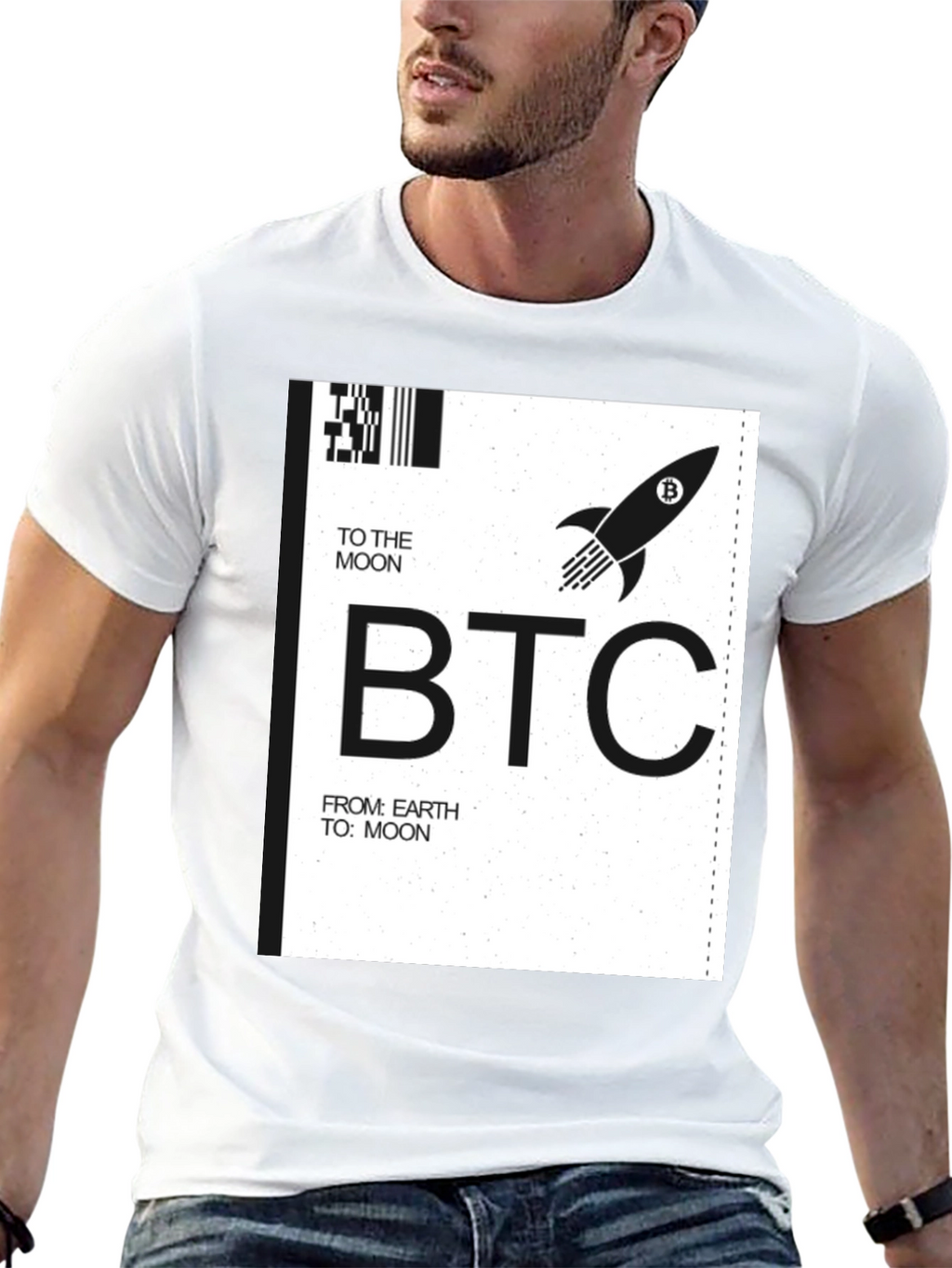 Bitcoin BTC To The Moon Black T-Shirt