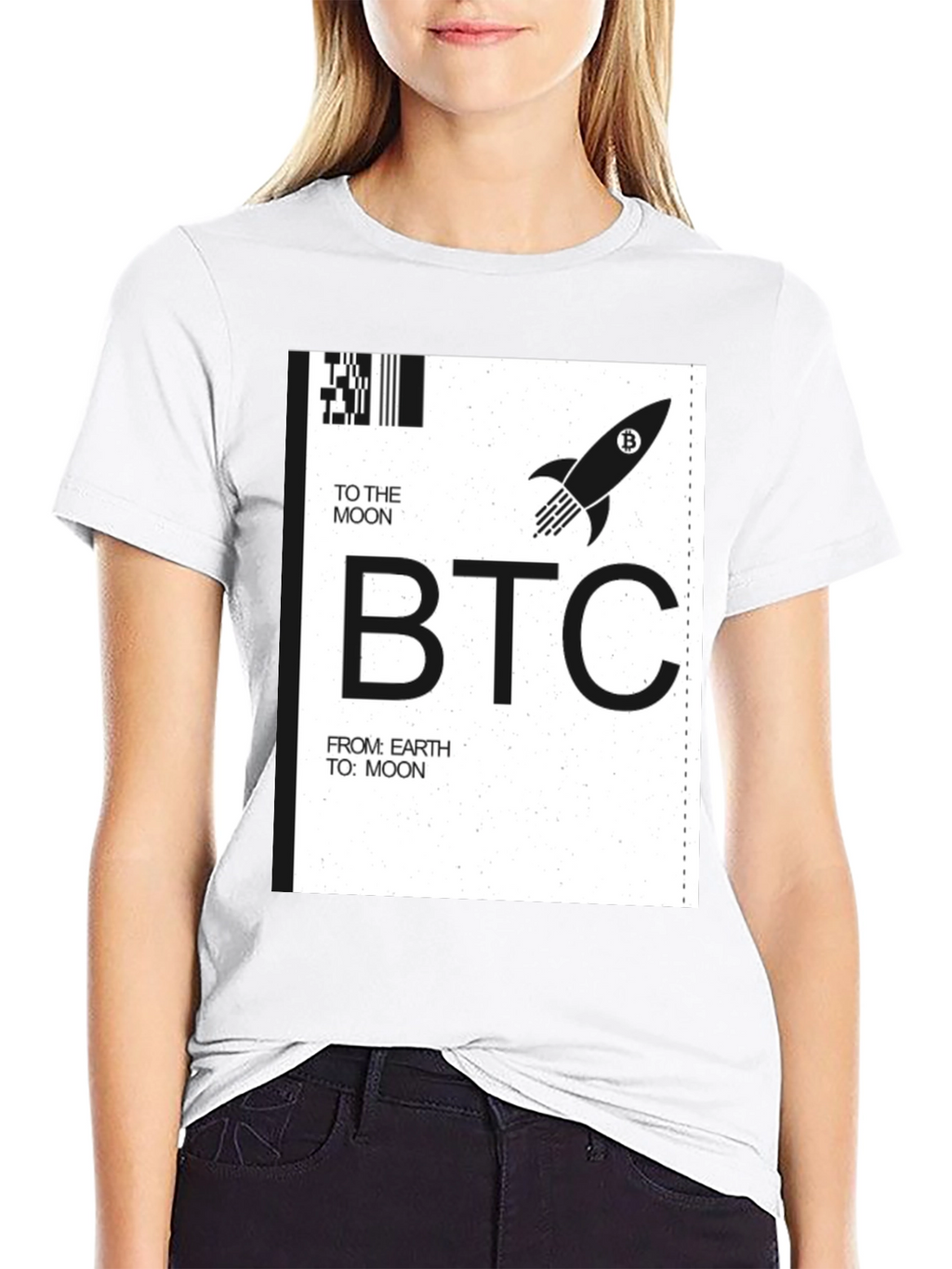 Bitcoin BTC To The Moon Black T-Shirt