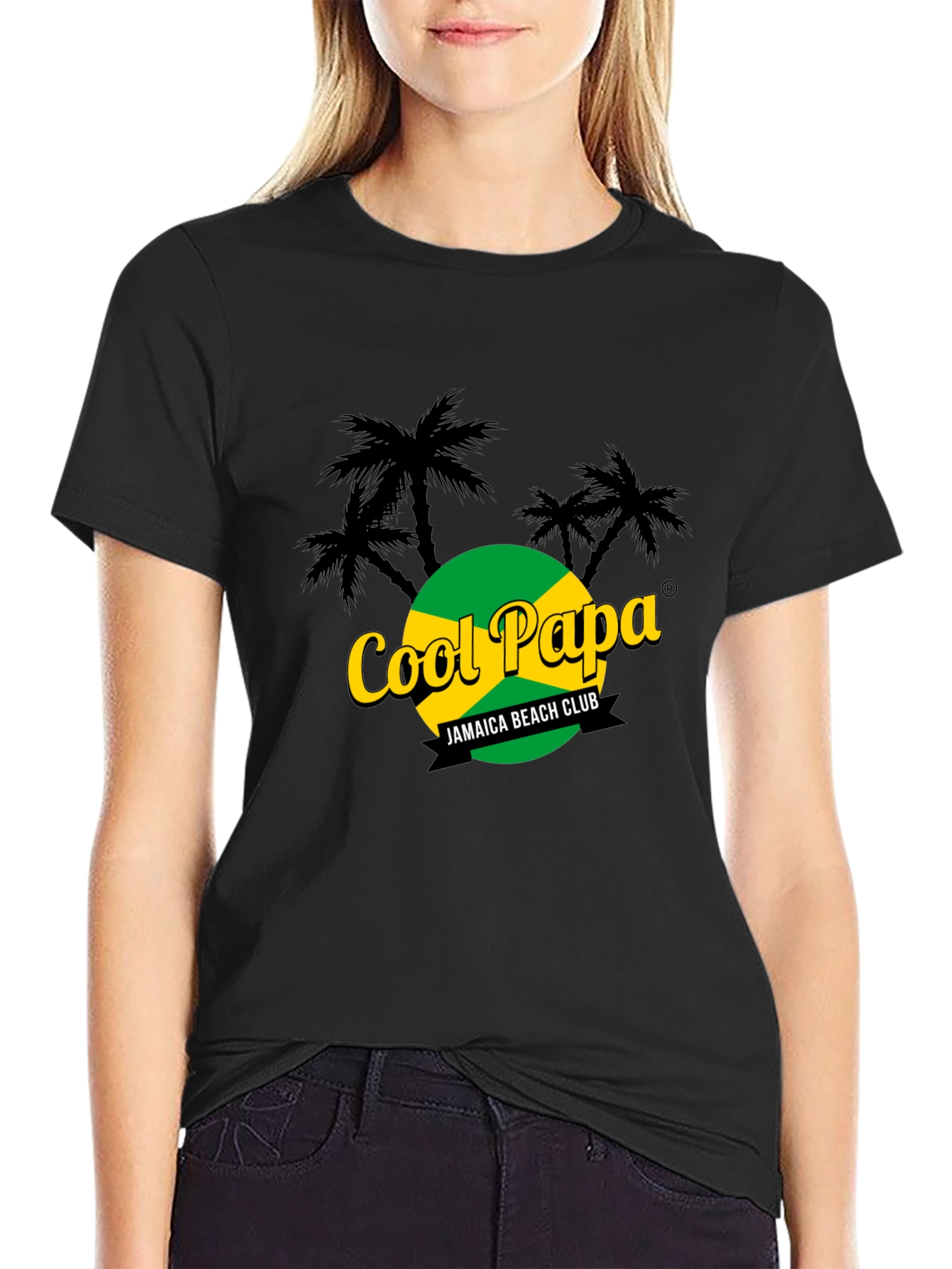 Cool Papa Jamaica Beach Club Black T-Shirt