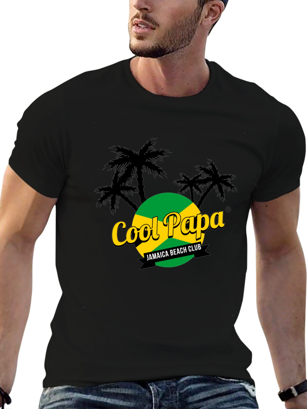 Cool Papa Jamaica Beach Club Black T-Shirt