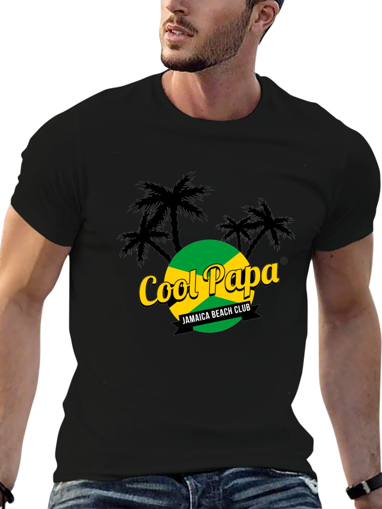 Cool Papa Jamaica Beach Club Black T-Shirt