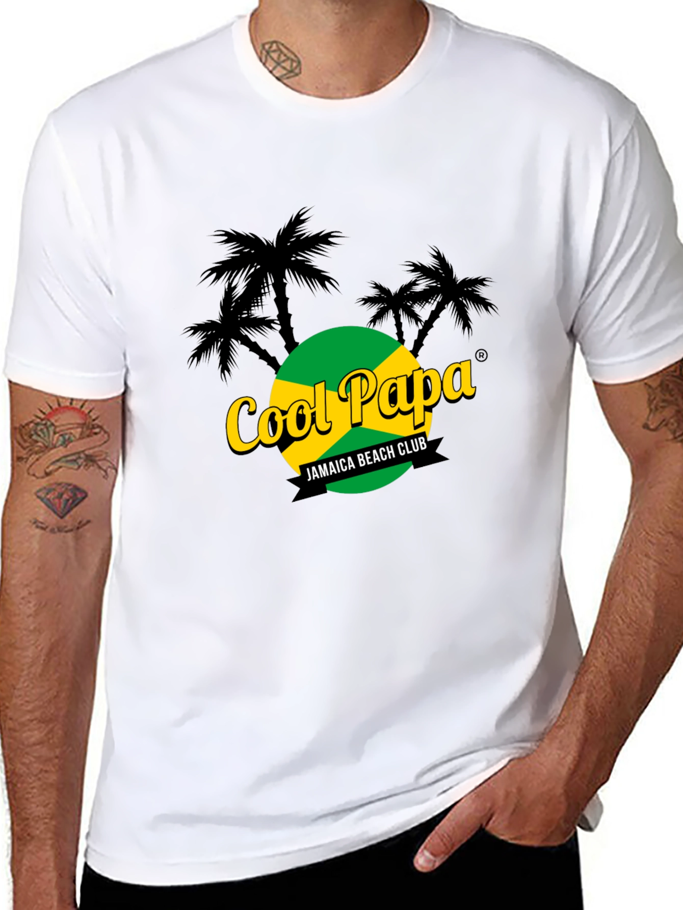Cool Papa Jamaica Beach Club Black T-Shirt