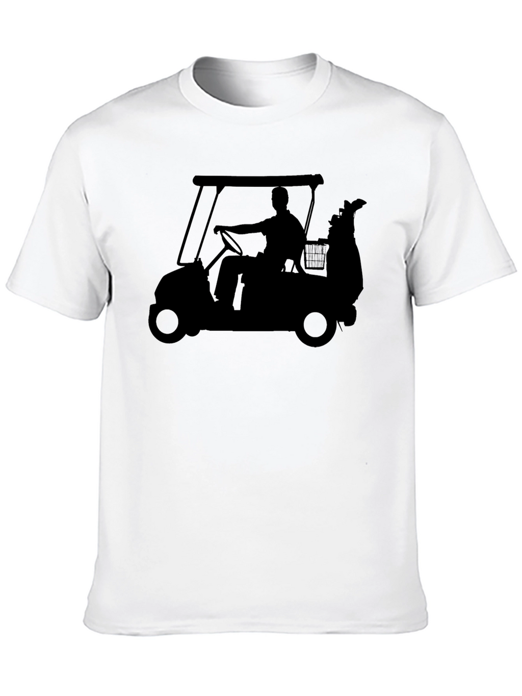 Golf Cart Silhouette T-Shirt - Classic Black Tee