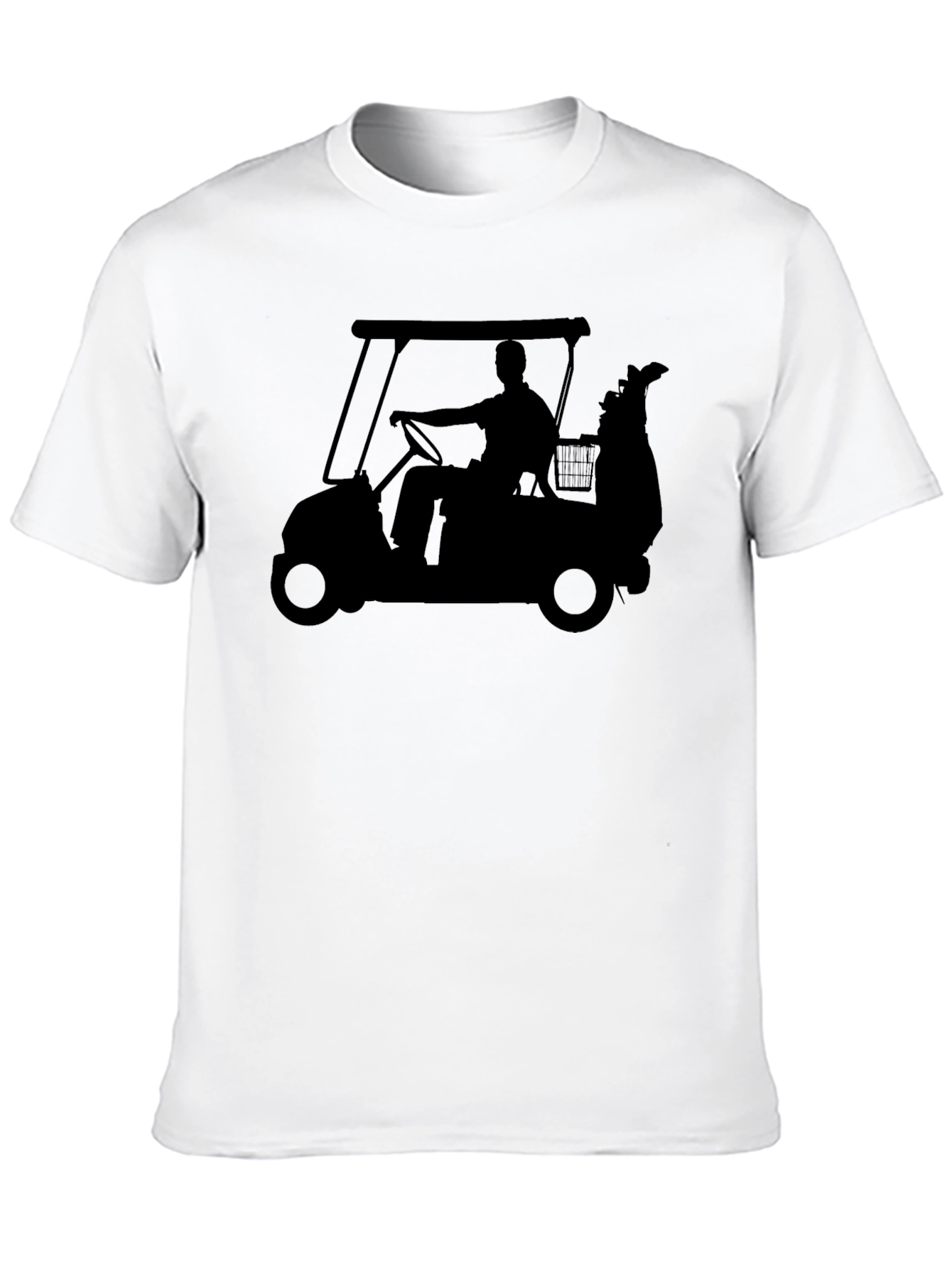 Golf Cart Silhouette T-Shirt - Classic Black Tee