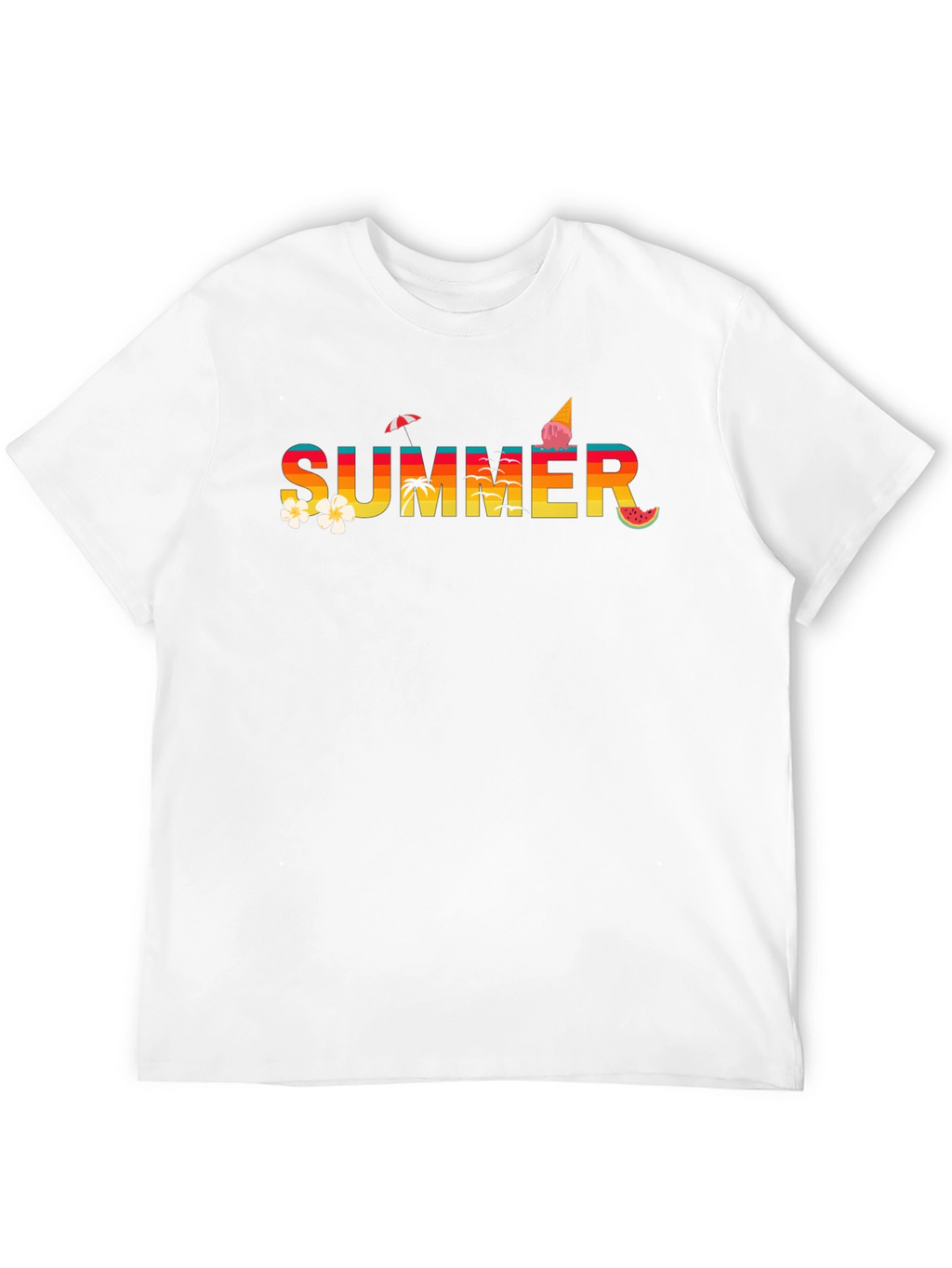 Summer Graphic Tee - Black Cotton T-Shirt