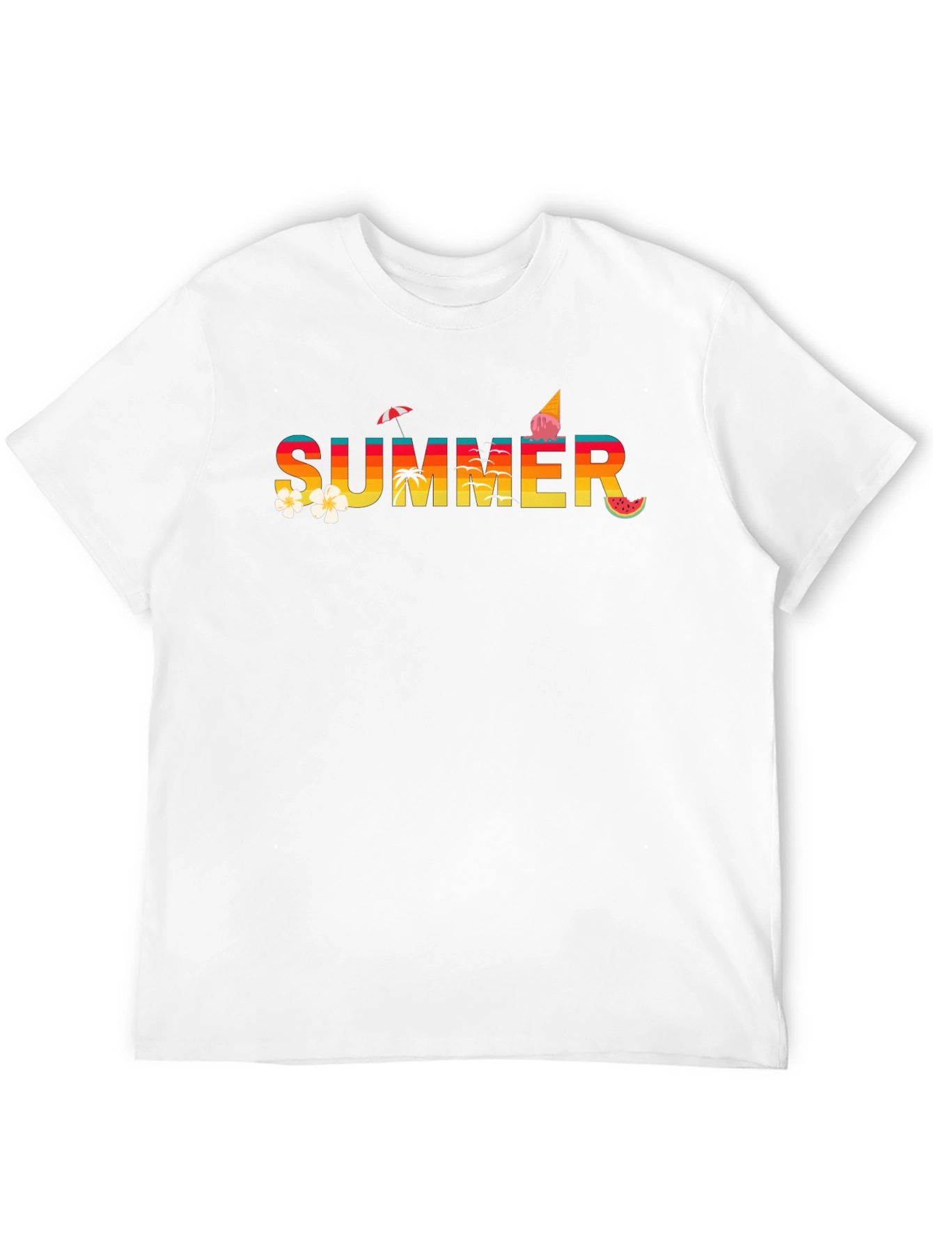 Summer Graphic Tee - Black Cotton T-Shirt