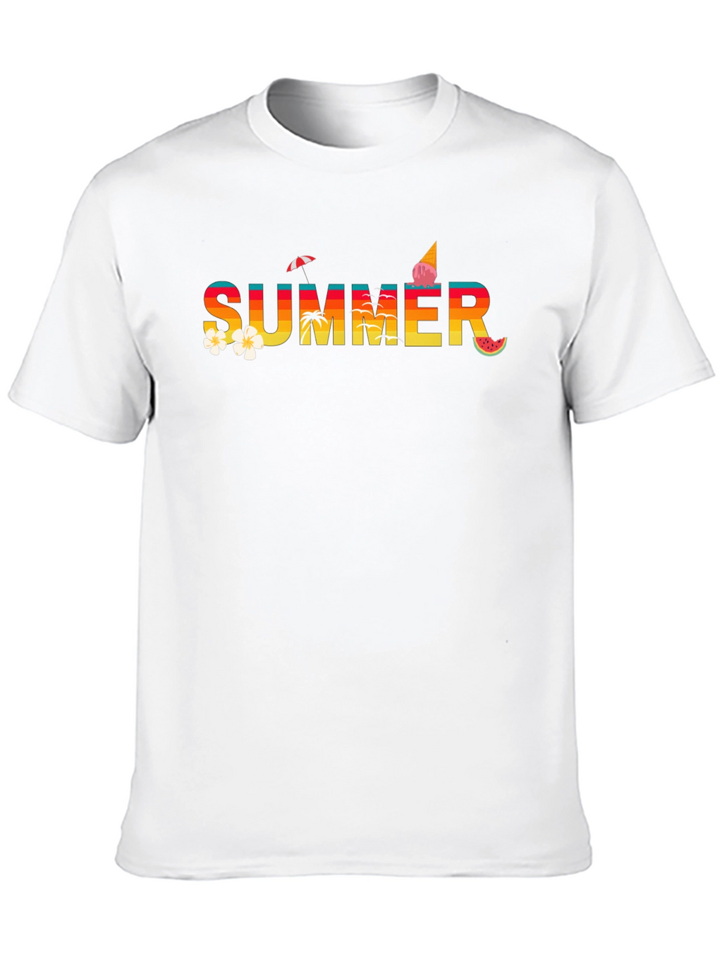 Summer Graphic Tee - Black Cotton T-Shirt