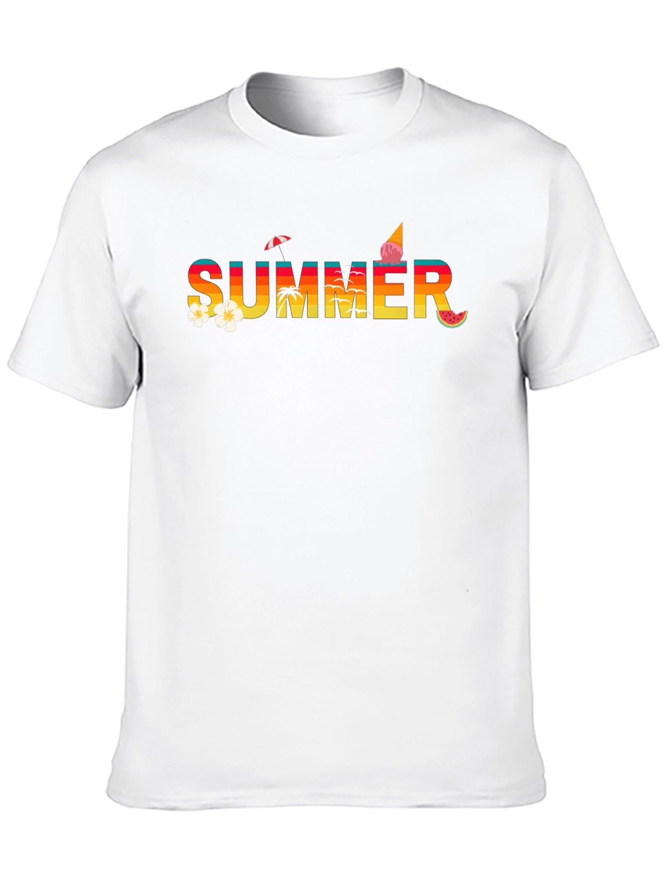 Summer Graphic Tee - Black Cotton T-Shirt