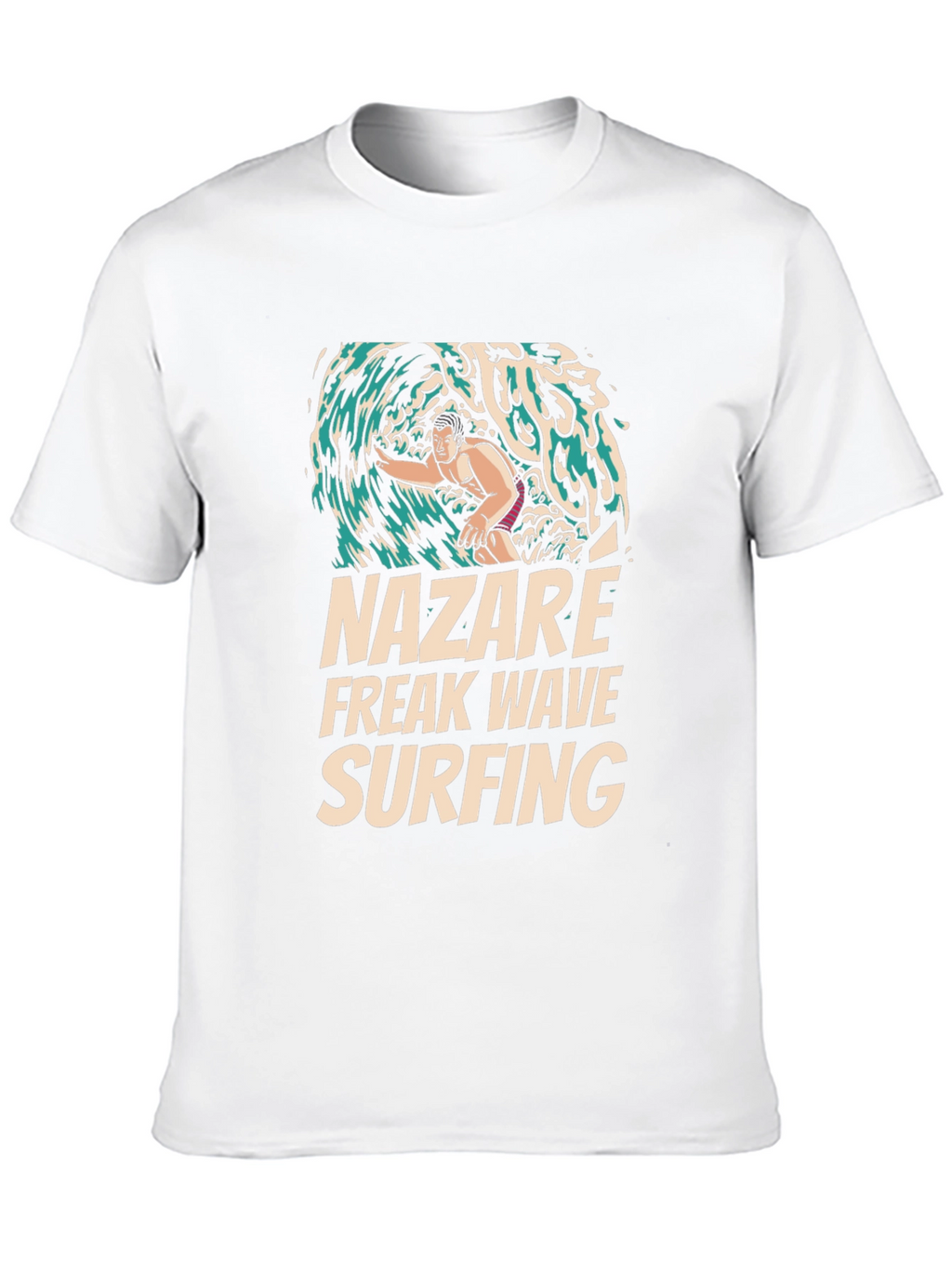 Nazare Freak Wave Surfing Black Graphic Tee