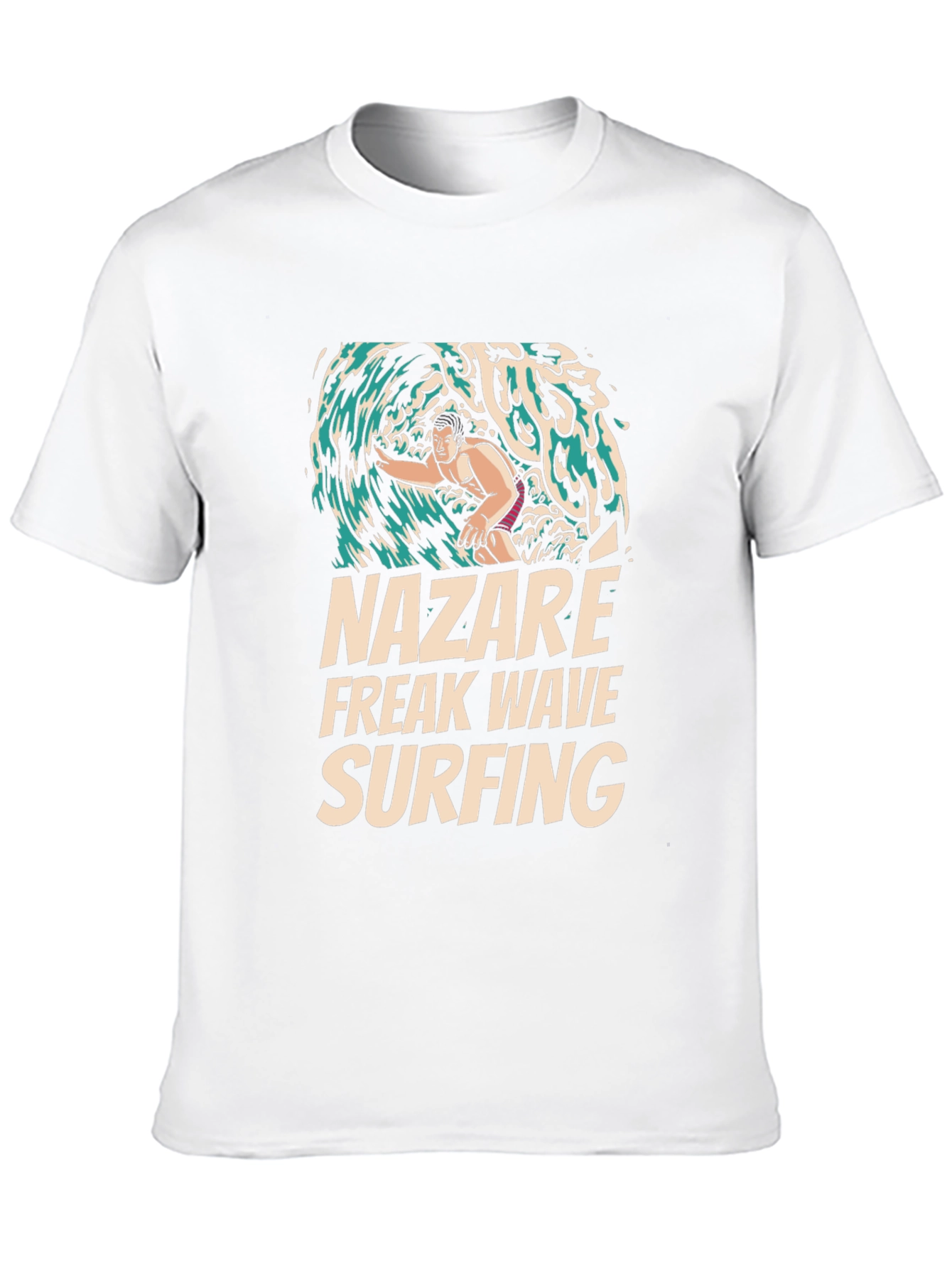 Nazare Freak Wave Surfing Black Graphic Tee