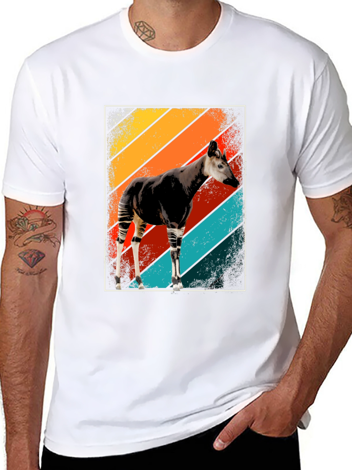 Okapi Retro Style T-Shirt