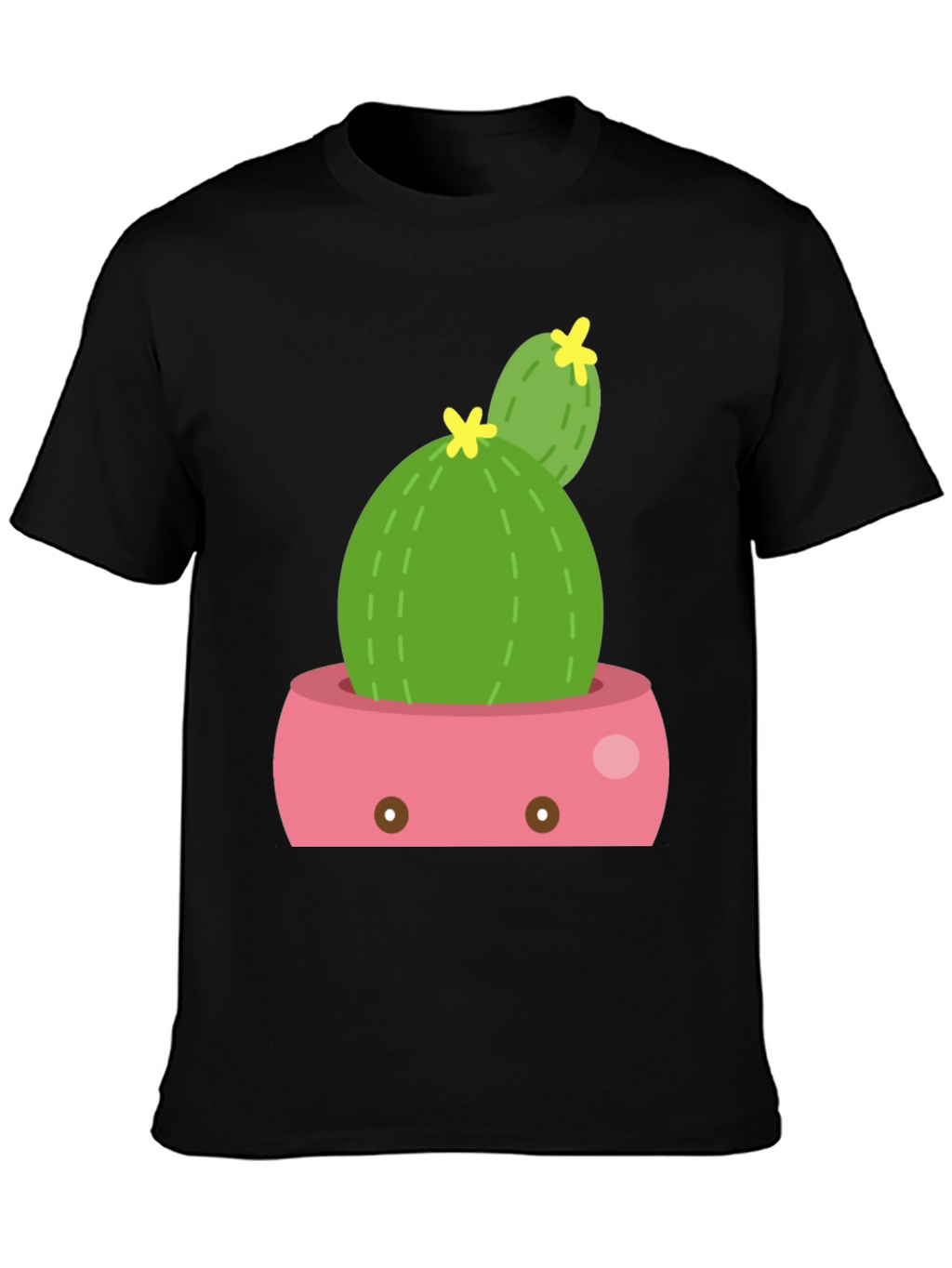 Cactus Potted Plant Black Tee