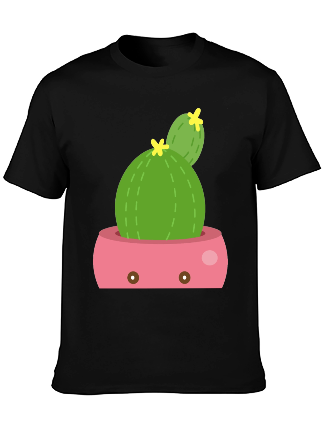 Cactus Potted Plant Black Tee