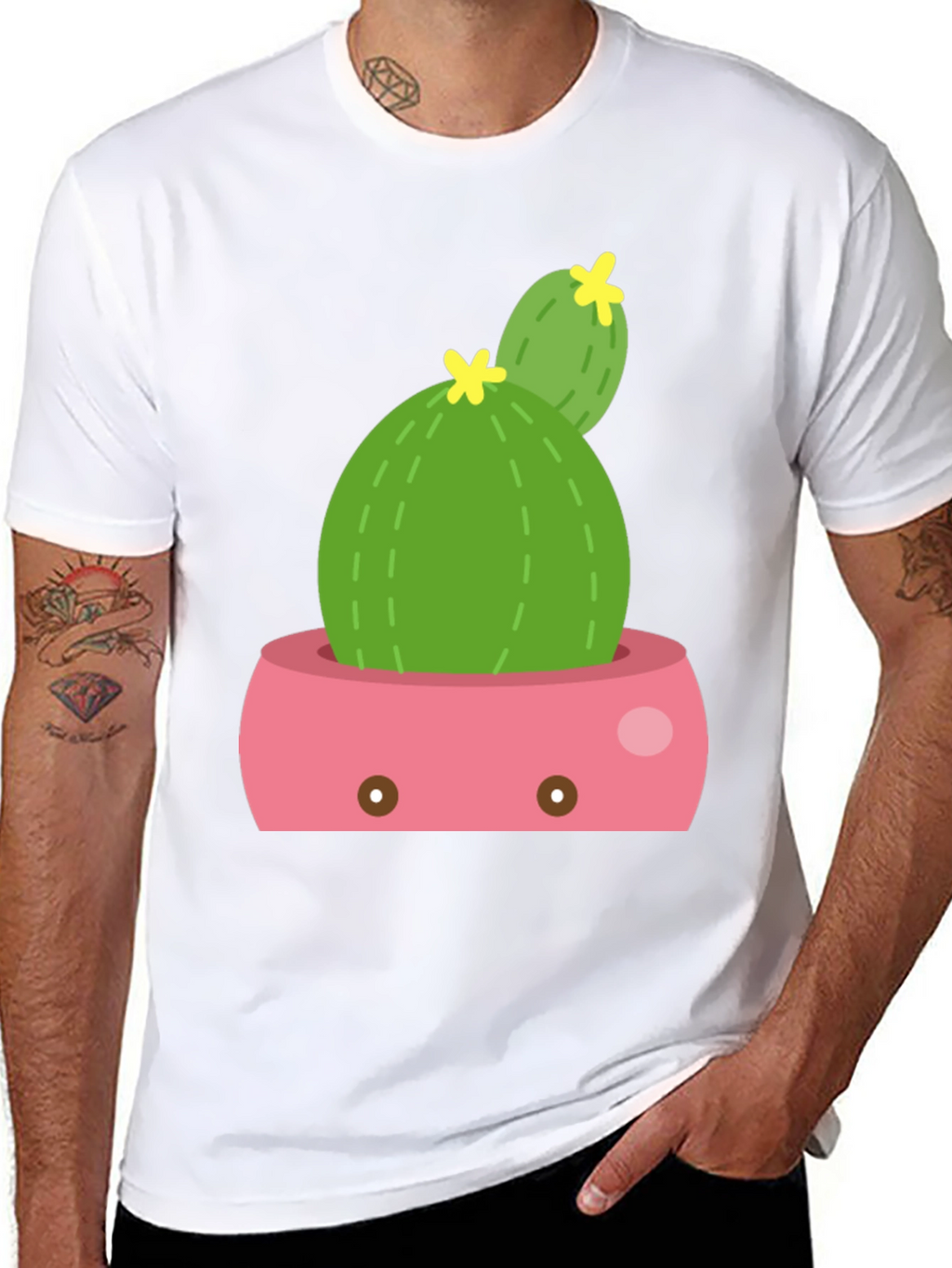 Cactus Potted Plant Black Tee