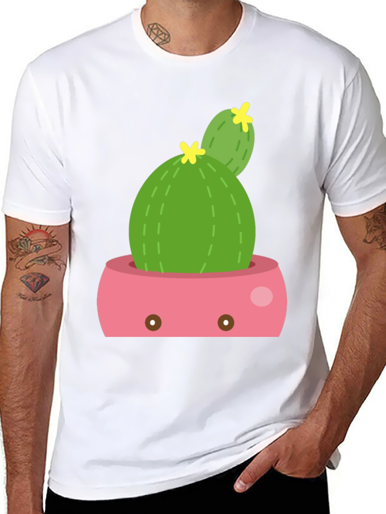 Cactus Potted Plant Black Tee