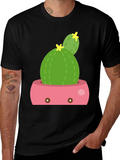 Cactus Potted Plant Black Tee