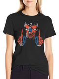 Skull Middle Finger Graphic T-Shirt