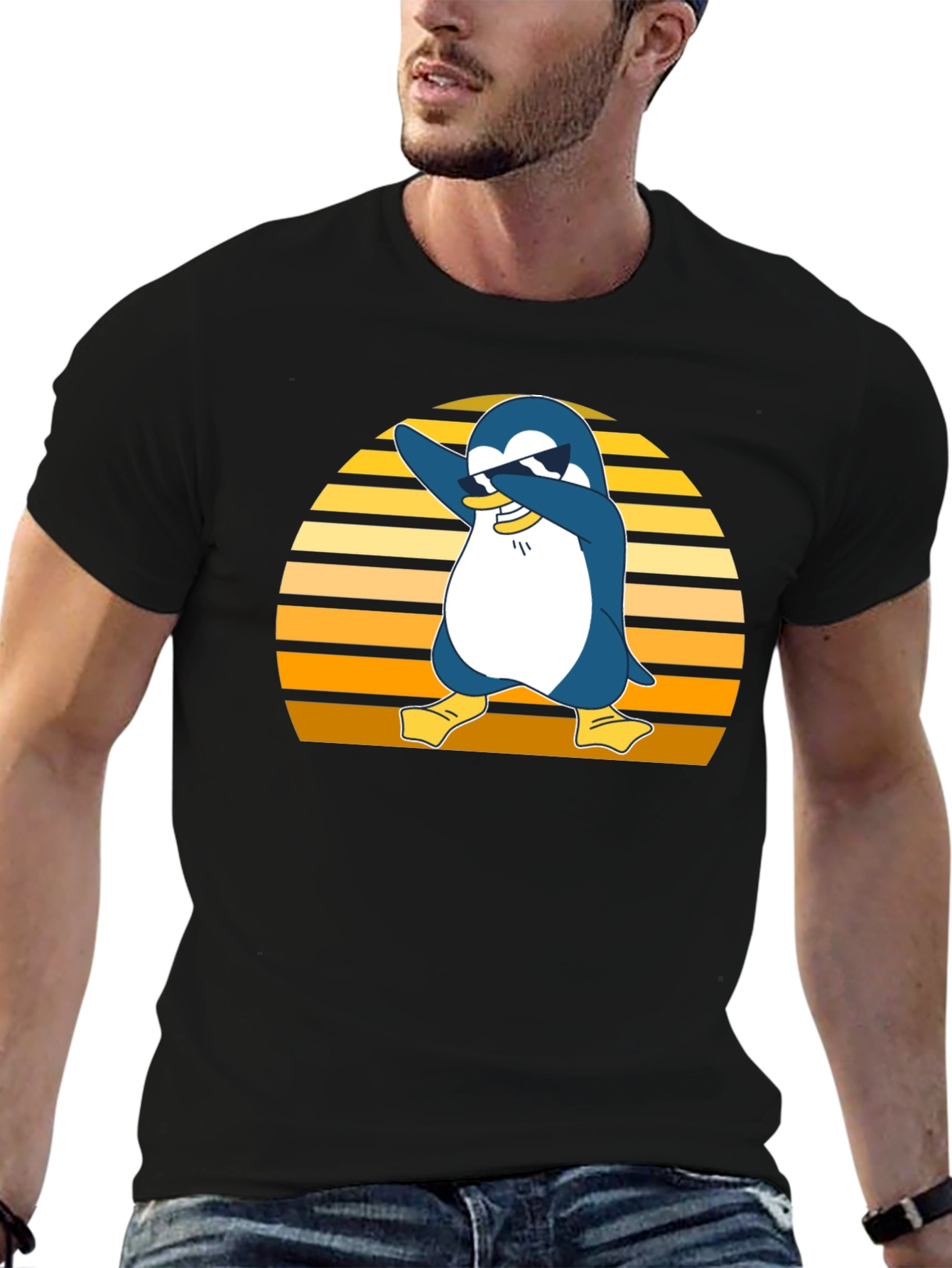 Dabbing Penguin T-Shirt - Cool Retro Style