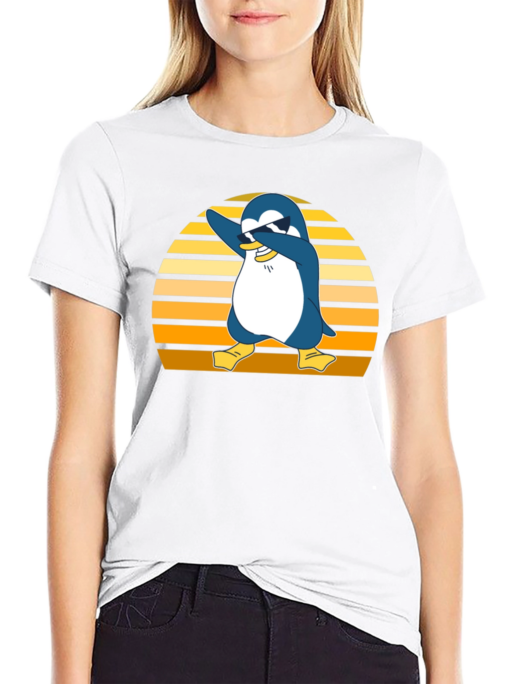 Dabbing Penguin T-Shirt - Cool Retro Style