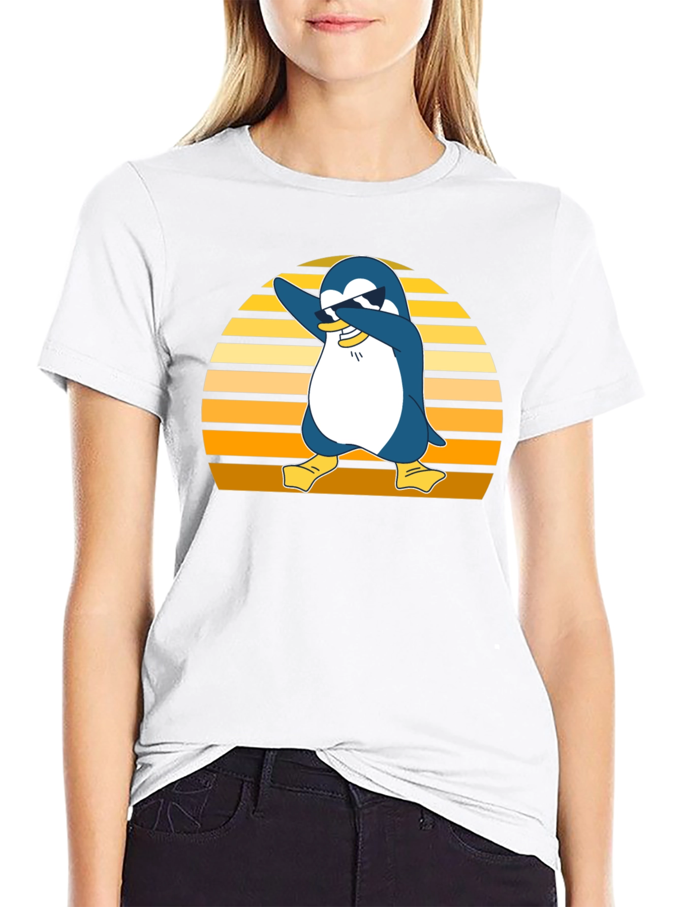 Dabbing Penguin T-Shirt - Cool Retro Style