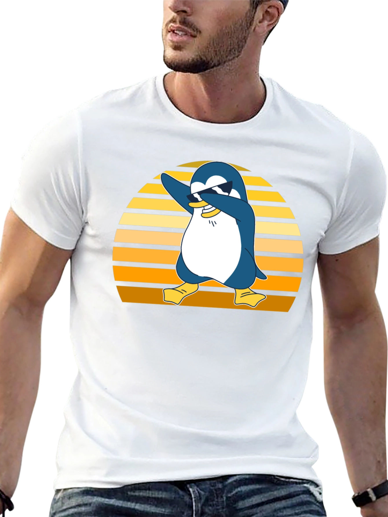Dabbing Penguin T-Shirt - Cool Retro Style