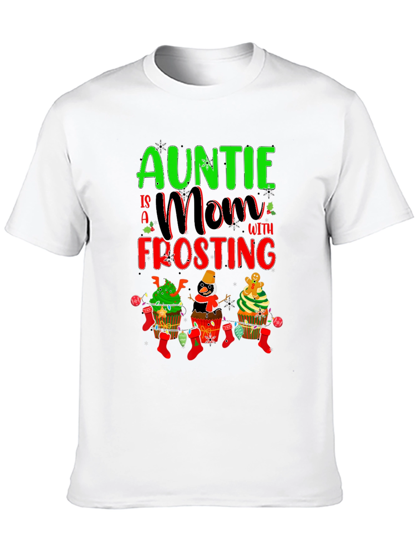 Auntie Mom with Frosting Christmas T-Shirt